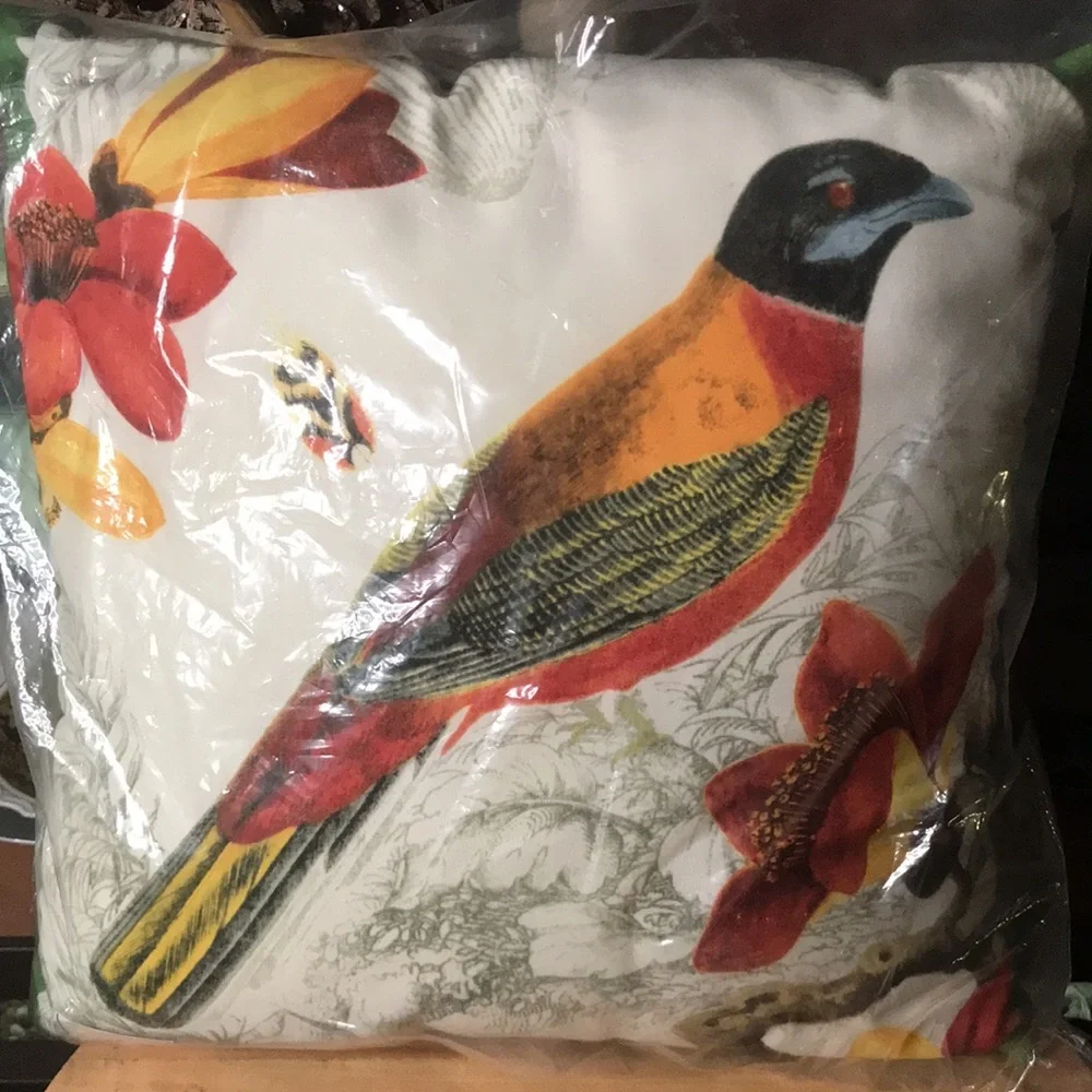 Pottery Barn Alaina Bird Large 20x20 Indoor/Outdoor Pillow with Florals … - Picture 7 of 15